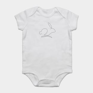 One line rabbit Baby Bodysuit